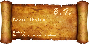 Borzy Ibolya névjegykártya